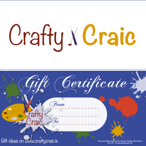 Colourful gift certificate for crafty craic