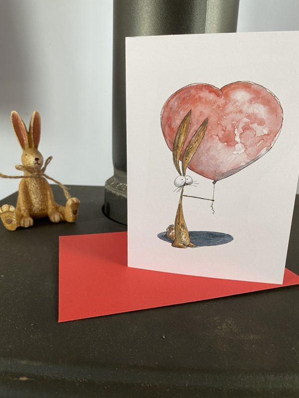 Bunny Heart Balloon card