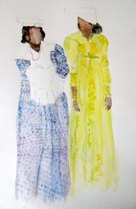 two Namibian Women Watercolours