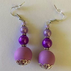 Drop earrings purple