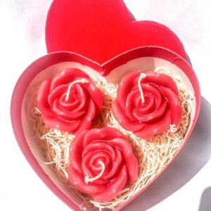 Red Rose shaped Candles