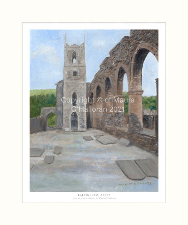 Baltinglass Abbey arches and tower ruins fine art print of the original paintying by Maura O Halloran