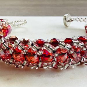 Red Crystal Spiral Bracelet
