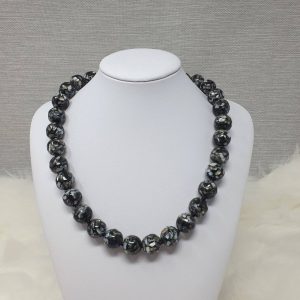 Black Resin Bead with Mother of pearl