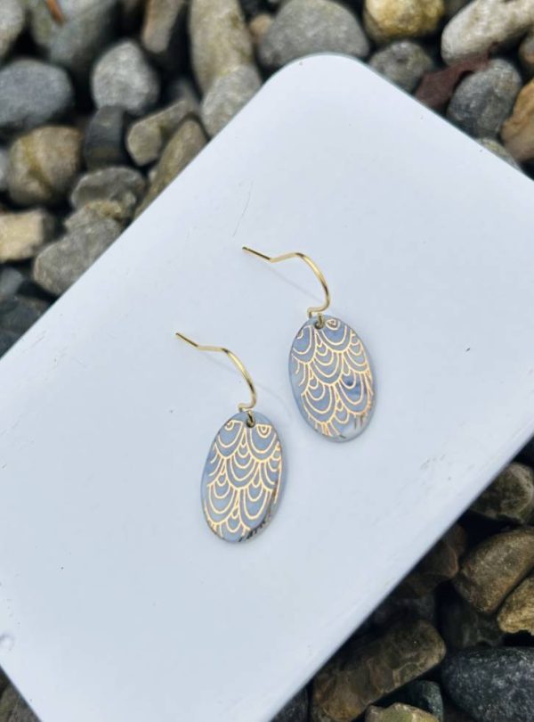 Blue and gold Dangle earrings - Image 4