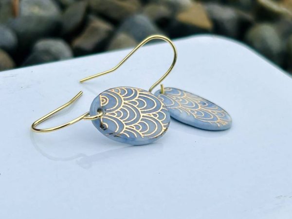 Blue and gold Dangle earrings