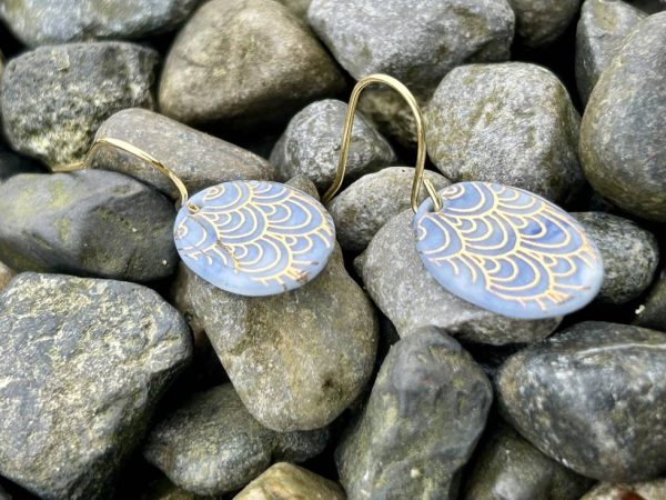 Blue and gold Dangle earrings - Image 5