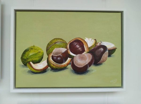 'Conkers' original framed acrylic on canvas painting