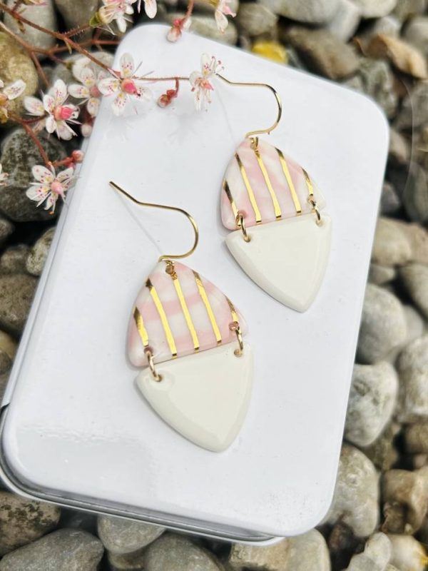 Pink striped Dangle earrings