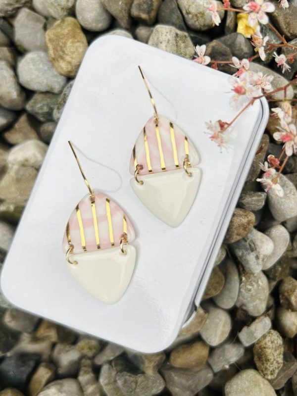 Pink striped Dangle earrings - Image 3