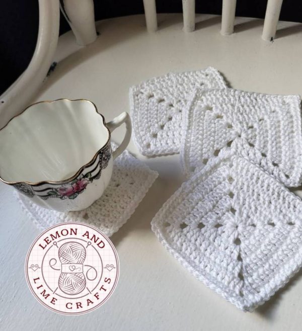 Coaster Set of 4 White - Image 2