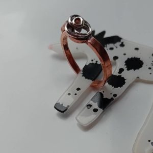 Copper and silver knot ring