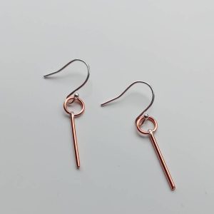 Copper dangle earrings-upcycled metalwork