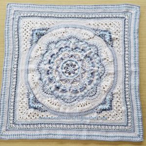 Blue and White Crochet Baby Blanket