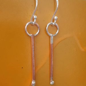 Stem Earrings with Silver Tip