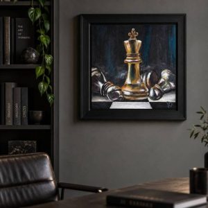 A Game of Minds — Original Acrylic Chess Painting