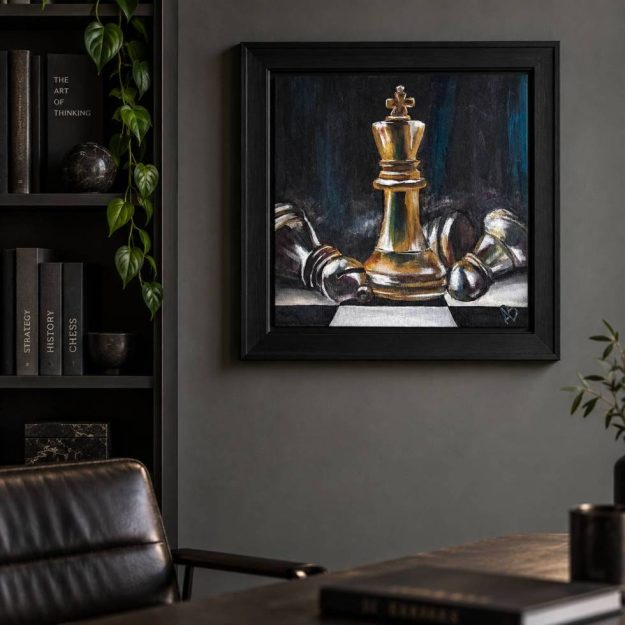 A Game of Minds — Original Acrylic Chess Painting