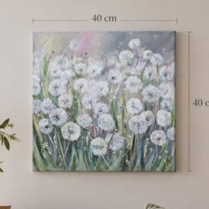 Meadow of Wishes – Original Acrylic Painting, Dandelion Meadow Wall Art
